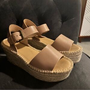Soludos Tan Espadrille Wedge Sandals